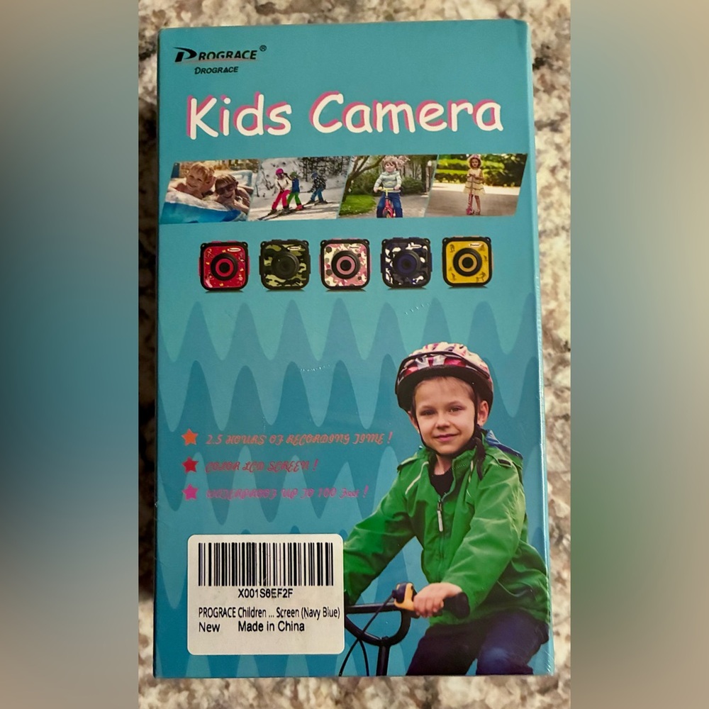 Prograce Kids Camera Waterproof Helmet/Bike Mountable Video Photo Game Mode New
